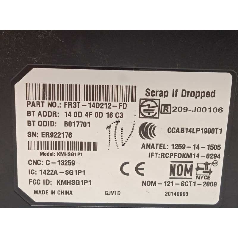 Recambio de modulo electronico para ford mustang basis referencia OEM IAM FR3T14D212FD  