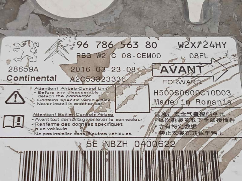 Recambio de centralita airbag para peugeot 508 sw active referencia OEM IAM 9678656380  A2C53323336
