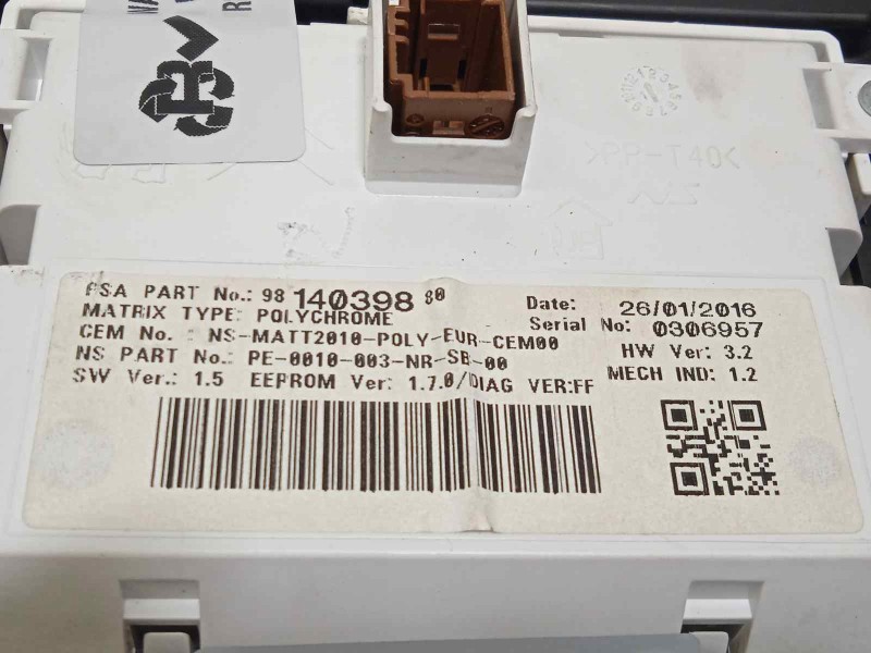 Recambio de cuadro instrumentos para peugeot 508 sw active referencia OEM IAM 9814765780 9807158780 9814039880