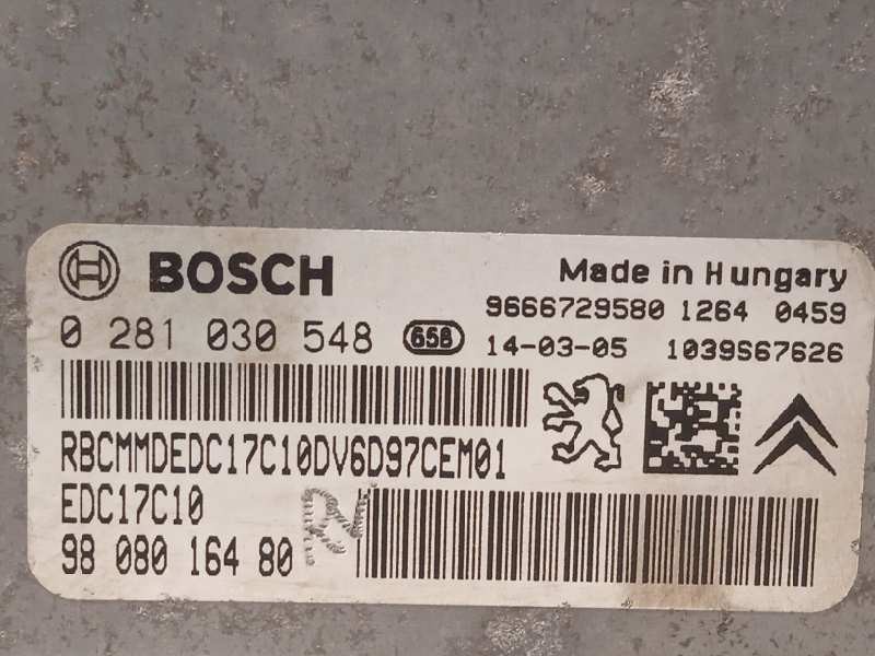 Recambio de centralita motor uce para peugeot 308 active referencia OEM IAM 9808016480  0283030548