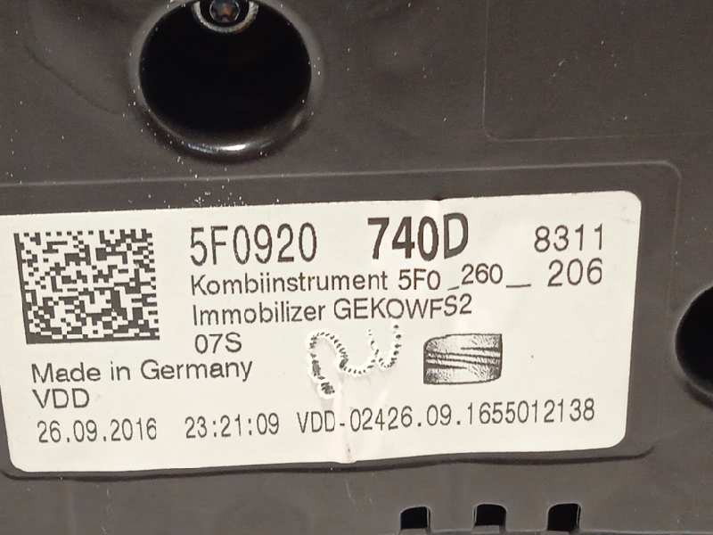Recambio de cuadro instrumentos para seat ateca (kh7) style referencia OEM IAM 5F0920740D  