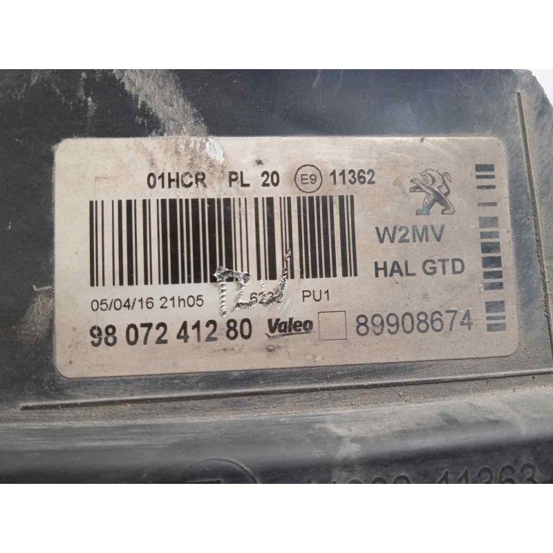 Recambio de faro izquierdo para peugeot 508 sw active referencia OEM IAM 9807241280  89908674