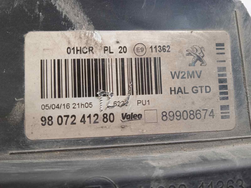 Recambio de faro izquierdo para peugeot 508 sw active referencia OEM IAM 9807241280  89908674