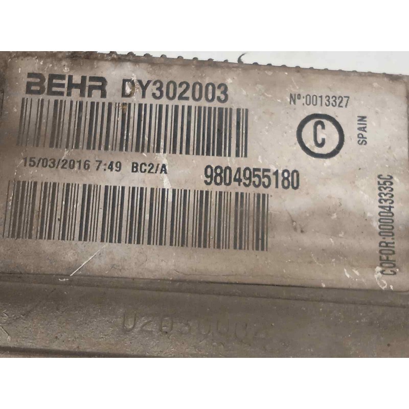 Recambio de intercooler para peugeot 508 sw active referencia OEM IAM 9804955180  