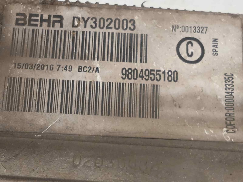 Recambio de intercooler para peugeot 508 sw active referencia OEM IAM 9804955180  
