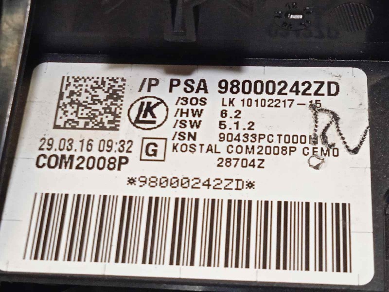 Recambio de mando intermitentes para peugeot 508 sw active referencia OEM IAM 98000242ZD  