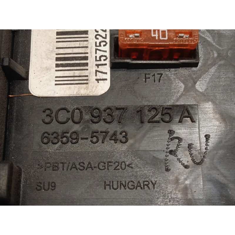 Recambio de caja reles / fusibles para volkswagen passat variant (365) advance 4motion bluemotion referencia OEM IAM 3C0937125A 