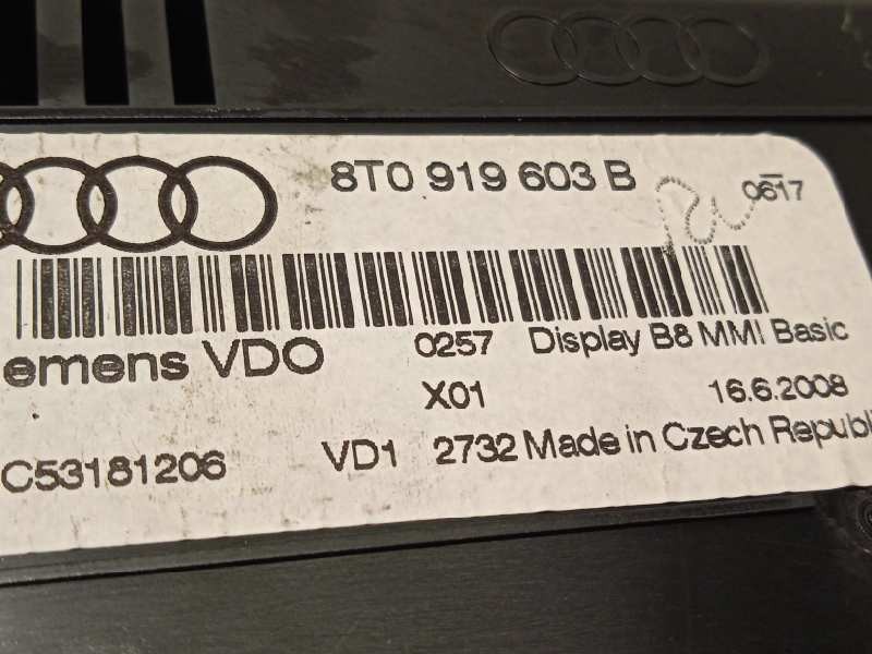 Recambio de pantalla multifuncion para audi a5 coupe (8t) 2.7 tdi referencia OEM IAM 8T0919603B  