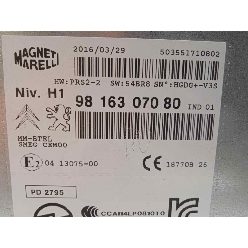 Recambio de sistema navegacion gps para peugeot 508 sw active referencia OEM IAM 9816307080  