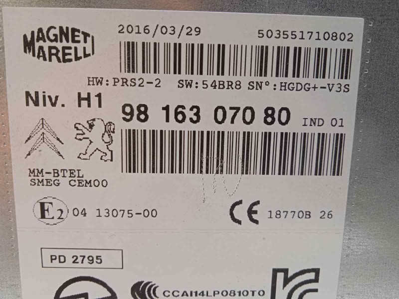 Recambio de sistema navegacion gps para peugeot 508 sw active referencia OEM IAM 9816307080  