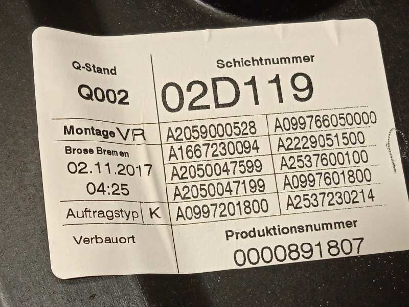 Recambio de elevalunas delantero derecho para mercedes-benz clase glc (w253) glc 220 d 4matic referencia OEM IAM A2537206403  A2
