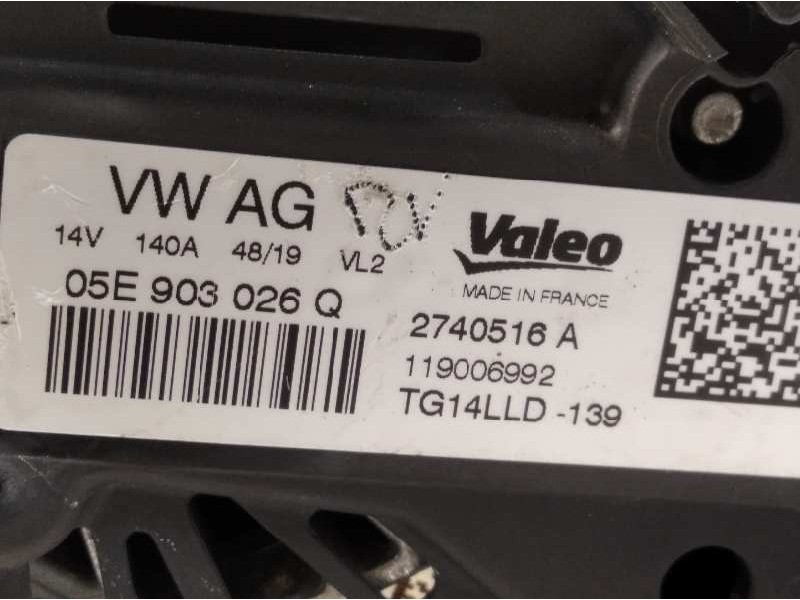 Recambio de alternador para seat arona reference plus referencia OEM IAM 05E903026Q 2740516A TG14LLD