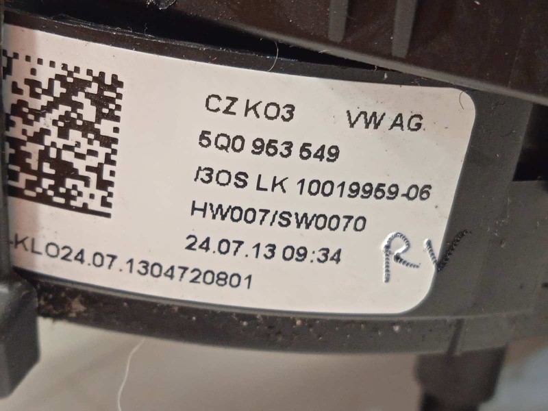 Recambio de anillo airbag para volkswagen golf vii lim. edition bluemotion referencia OEM IAM 5Q0953549  