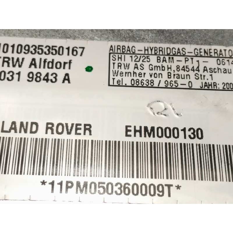 Recambio de airbag delantero izquierdo para land rover range rover (lm) 3.0 td6 referencia OEM IAM EHM000130  