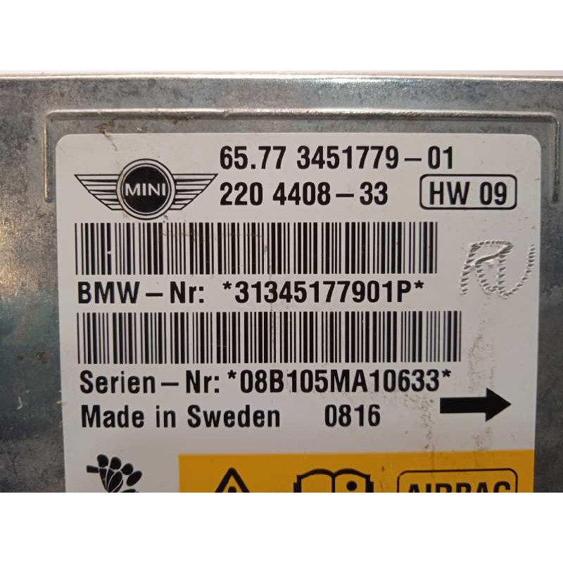 Recambio de centralita airbag para bmw mini (r56) one referencia OEM IAM 65773451779  