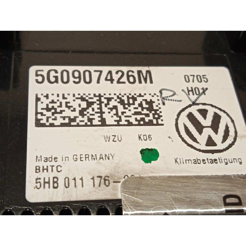 Recambio de mando climatizador para volkswagen golf vii lim. edition bluemotion referencia OEM IAM 5G0907426M  5G0907426MWZU