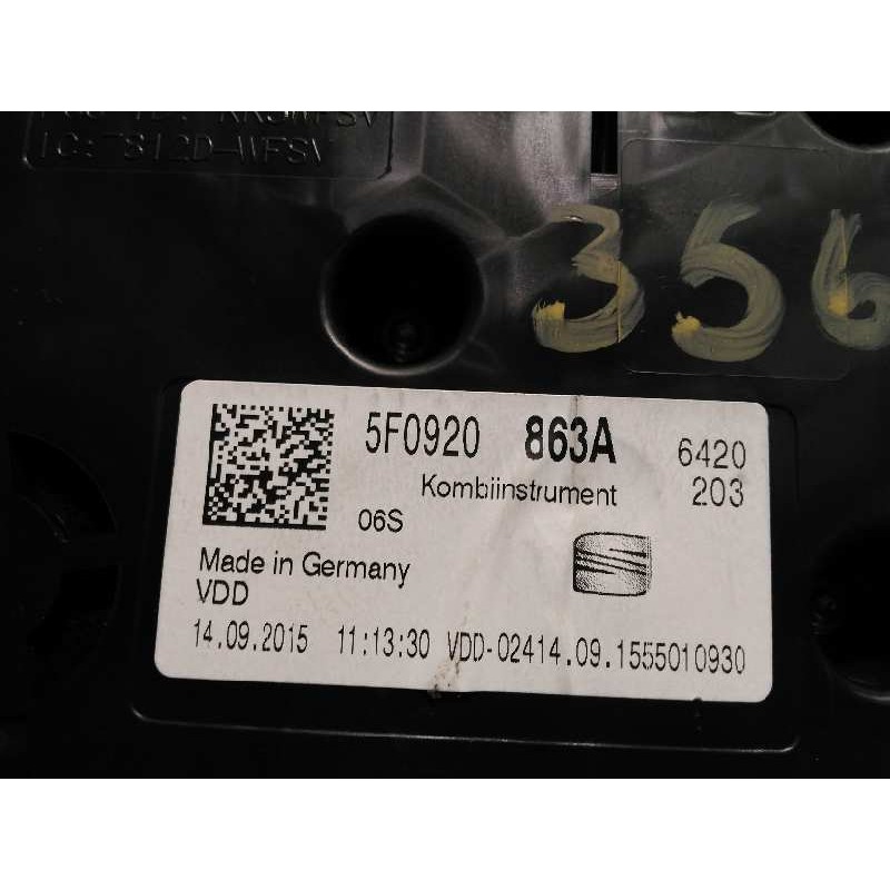 Recambio de cuadro instrumentos para seat leon (5f1) 1.6 tdi referencia OEM IAM 5F0920863A  
