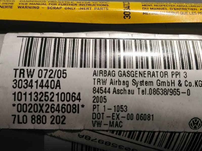 Recambio de airbag delantero derecho para volkswagen touareg (7la) tdi r5 referencia OEM IAM 7L0880202  