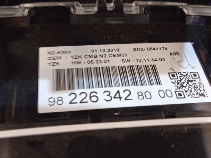 Recambio de cuadro instrumentos para citroën c3 aircross feel referencia OEM IAM 9822634280  