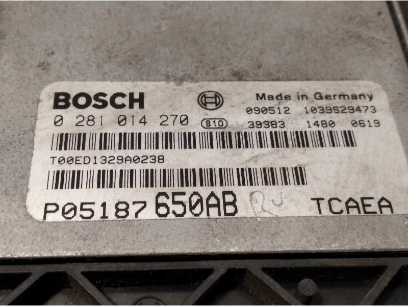 Recambio de centralita motor uce para jeep patriot limited referencia OEM IAM P05187650AB  0281014270