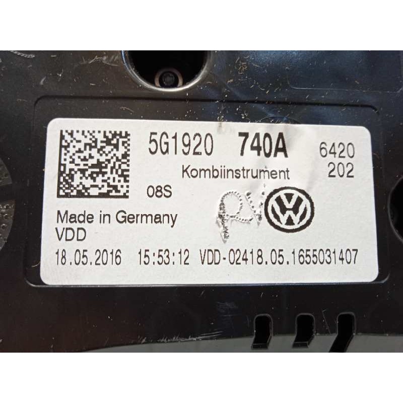 Recambio de cuadro instrumentos para volkswagen golf vii lim. (5g1) edition bluemotion referencia OEM IAM 5G1920740A  