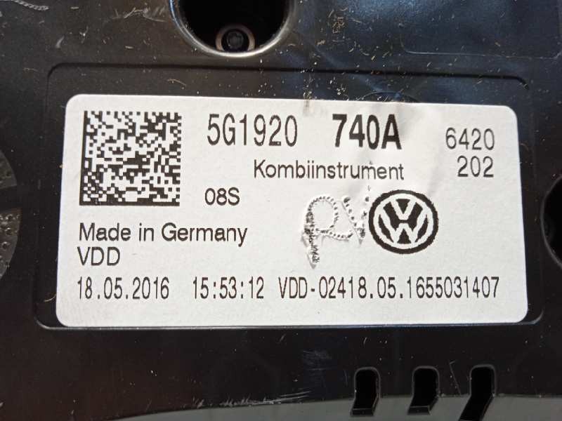 Recambio de cuadro instrumentos para volkswagen golf vii lim. (5g1) edition bluemotion referencia OEM IAM 5G1920740A  