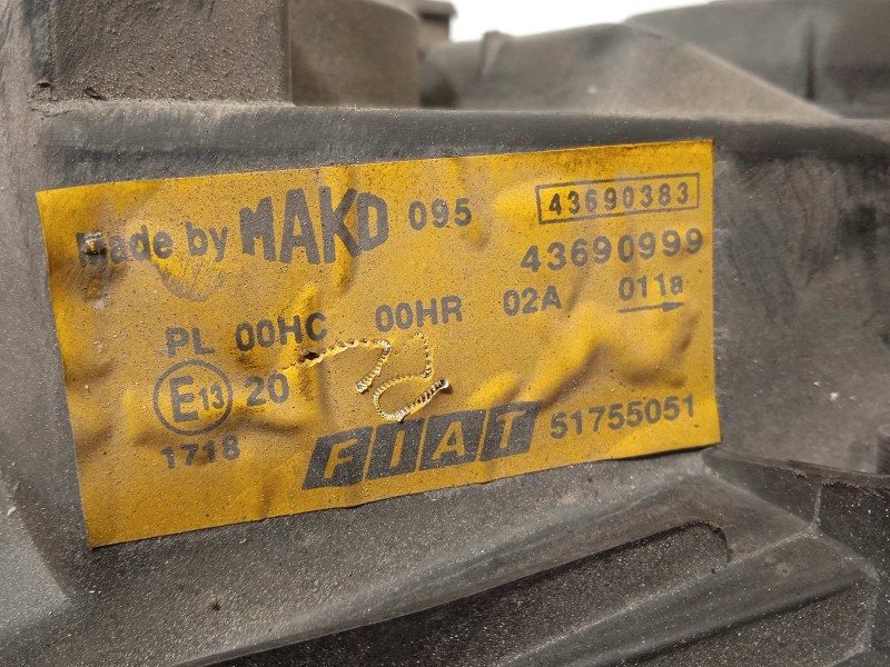 Recambio de faro izquierdo para fiat doblo cargo (223) 1.9 jtd cat referencia OEM IAM 51755051  