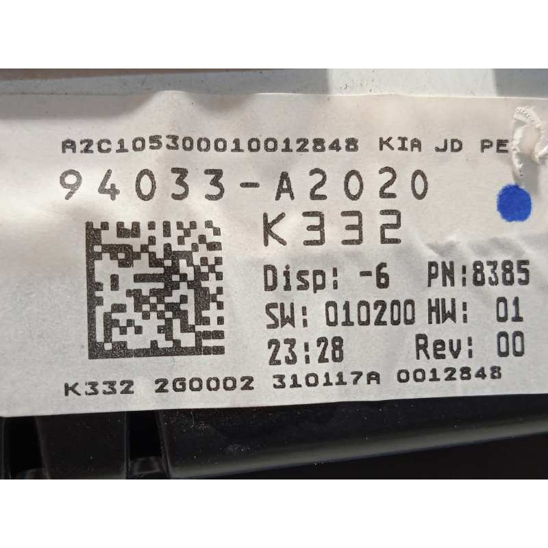 Recambio de cuadro instrumentos para kia cee´d 1.4 crdi cat referencia OEM IAM 94033A2020  