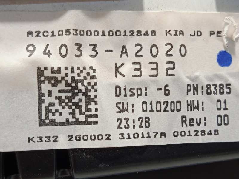 Recambio de cuadro instrumentos para kia cee´d 1.4 crdi cat referencia OEM IAM 94033A2020  