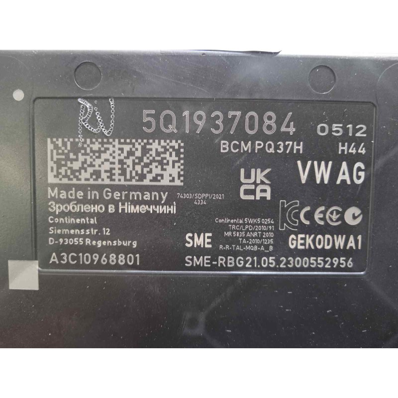 Recambio de centralita confort para volkswagen passat variant (cb5) 2.0 bluemotion referencia OEM IAM 5Q1937084  A3C10968801
