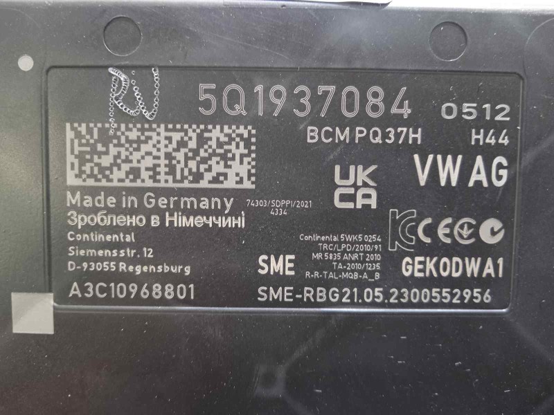 Recambio de centralita confort para volkswagen passat variant (cb5) 2.0 bluemotion referencia OEM IAM 5Q1937084  A3C10968801