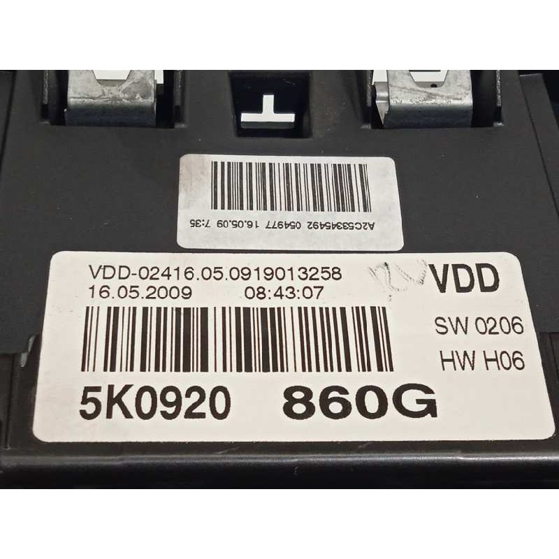 Recambio de cuadro instrumentos para volkswagen golf vi (5k1) advance referencia OEM IAM 5K0920860G  
