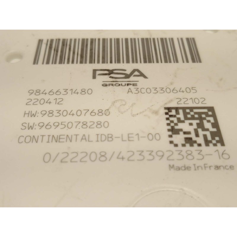 Recambio de caja reles / fusibles para peugeot 308 1.6 allure hybrid referencia OEM IAM 9846631480  