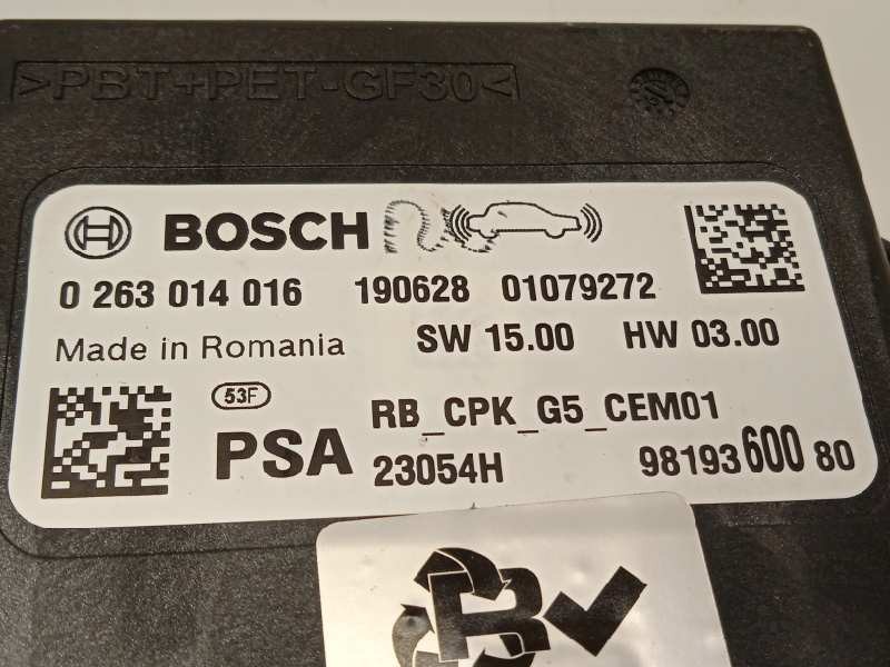 Recambio de modulo electronico para peugeot 3008 allure referencia OEM IAM 9819360080  0263014016