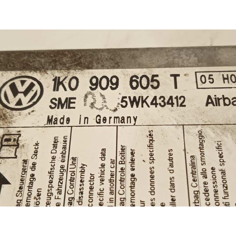Recambio de centralita airbag para seat altea xl (5p5) stylance / style referencia OEM IAM 1K0909605T 5WK43412 1K0909605T0S3