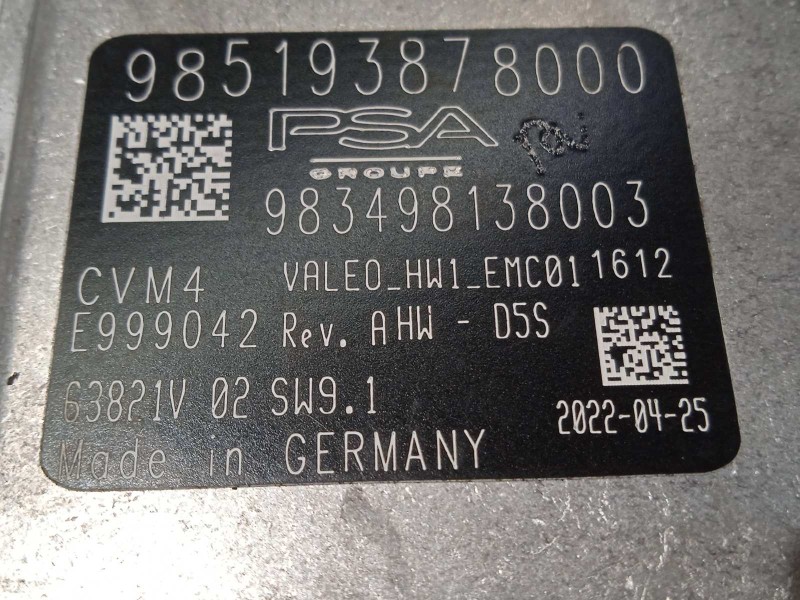 Recambio de modulo electronico para peugeot 308 1.6 allure hybrid referencia OEM IAM 9851938780  1681927380