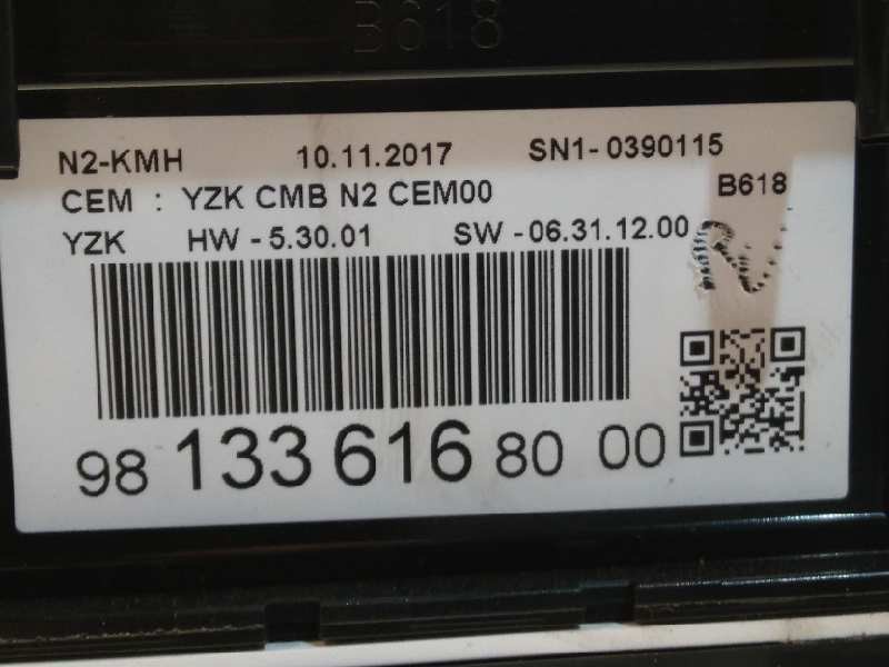 Recambio de cuadro instrumentos para citroën c3 cactus (2017 - ...) c3 (b618) referencia OEM IAM 9813361680  