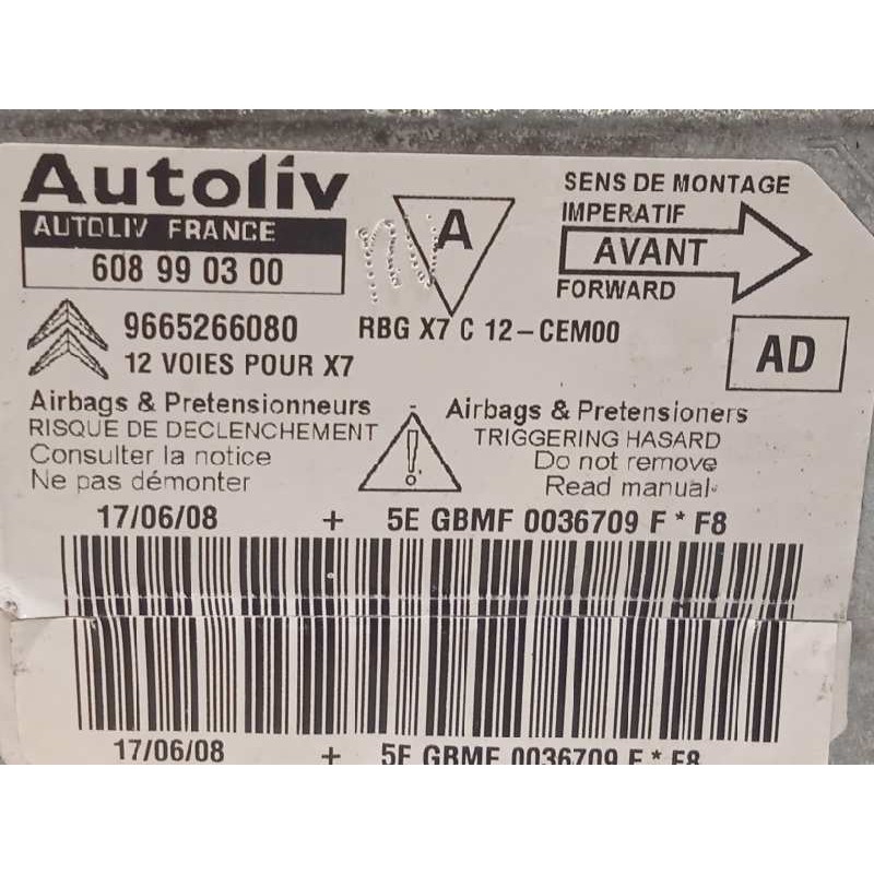 Recambio de centralita airbag para citroën c5 berlina s referencia OEM IAM 9665266080 6546X2 608990300