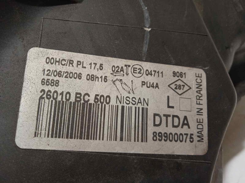 Recambio de faro derecho para nissan micra (k12e) 1.2 cat referencia OEM IAM 26010BC500  89900075