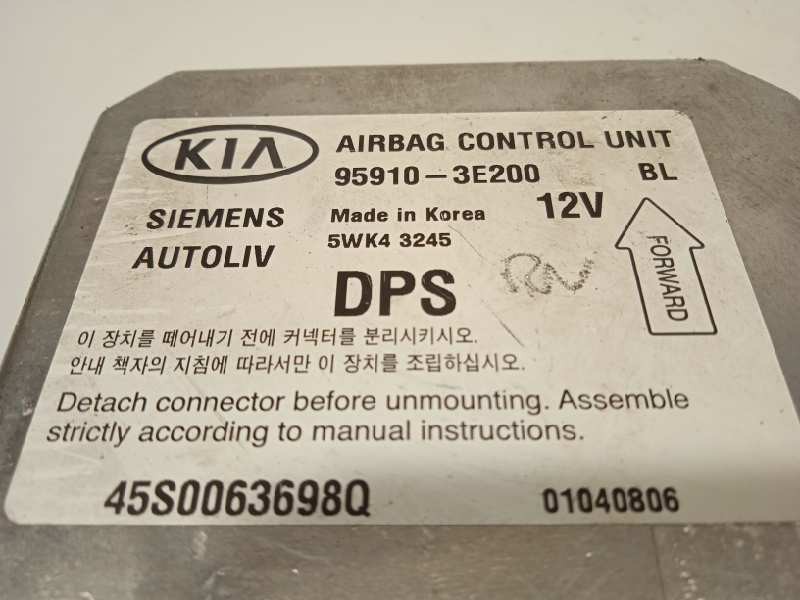 Recambio de centralita airbag para kia sorento 2.5 crdi ex referencia OEM IAM 959103E200  