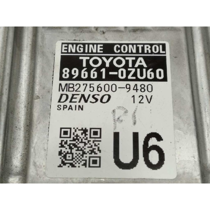 Recambio de centralita motor uce para toyota auris 1.8 16v (híbrido) referencia OEM IAM 896610ZU60  MB2756009480