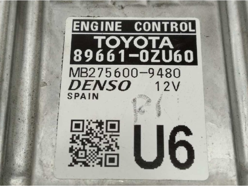Recambio de centralita motor uce para toyota auris 1.8 16v (híbrido) referencia OEM IAM 896610ZU60  MB2756009480