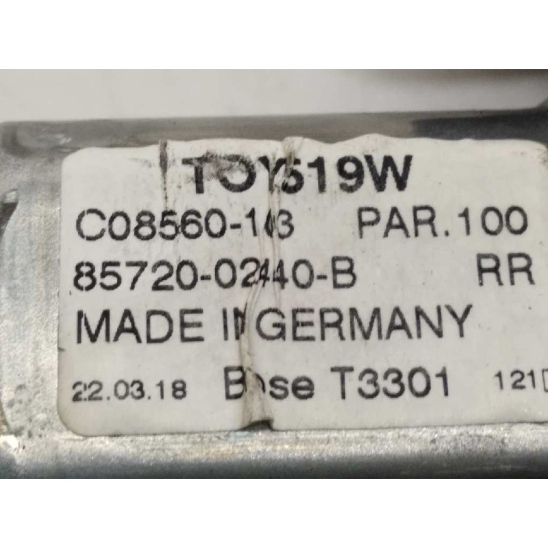 Recambio de elevalunas trasero derecho para toyota auris 1.8 16v (híbrido) referencia OEM IAM 8572002440  6983002430