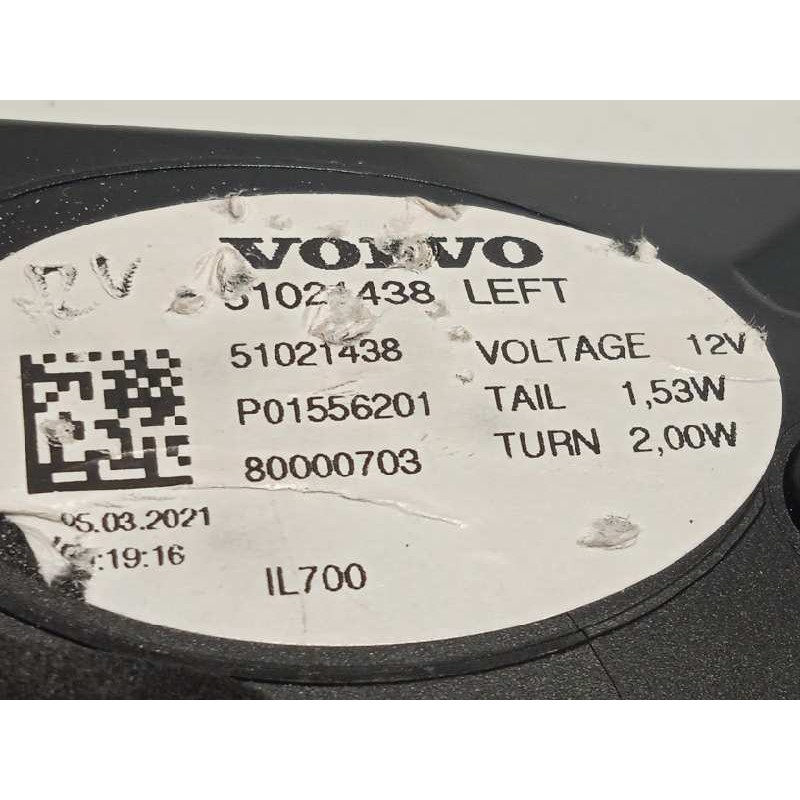 Recambio de piloto trasero izquierdo interior para volvo c40 recharge referencia OEM IAM 51021438 25085201L 01556201