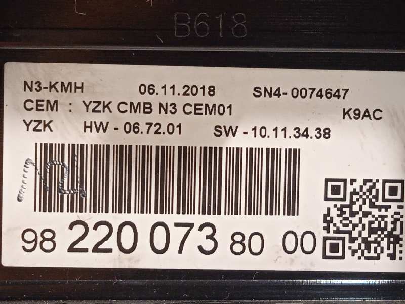 Recambio de cuadro instrumentos para citroën berlingo 1.5 blue-hdi fap referencia OEM IAM 9822007380  