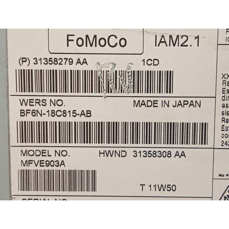 Recambio de sistema audio / radio cd para volvo s60 lim. 2.0 diesel cat referencia OEM IAM 31358279AA  BF6N18C815AB