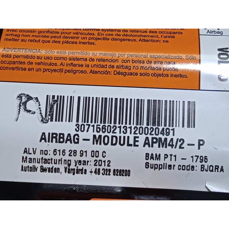 Recambio de airbag delantero derecho para volvo s60 lim. 2.0 diesel cat referencia OEM IAM 30715602  