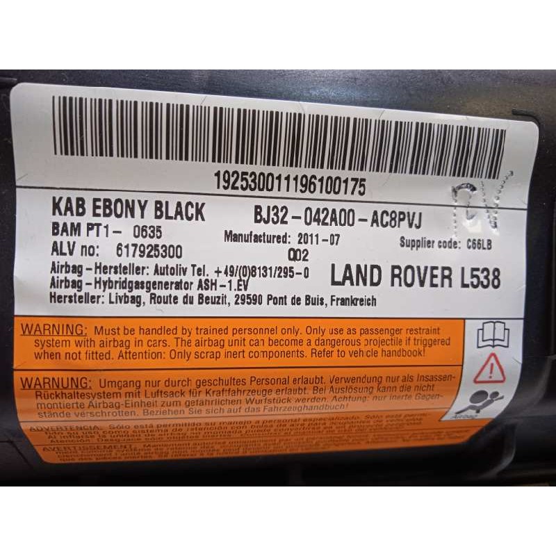 Recambio de airbag delantero izquierdo para land rover evoque 2.2 td4 cat referencia OEM IAM BJ32042A00AC8PVJ  LR026034