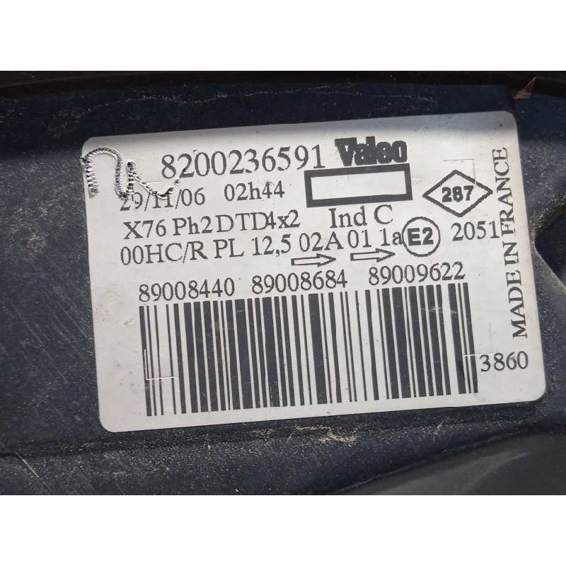 Recambio de faro derecho para renault kangoo (f/kc0) 1.5 dci diesel referencia OEM IAM 8200236591  
