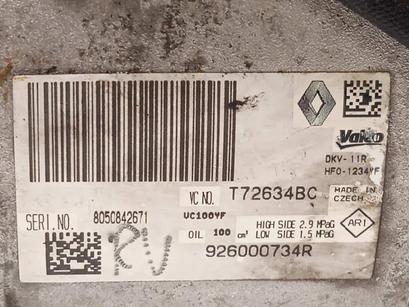 Recambio de compresor aire acondicionado para renault captur 1.3 tce referencia OEM IAM 926000734R  